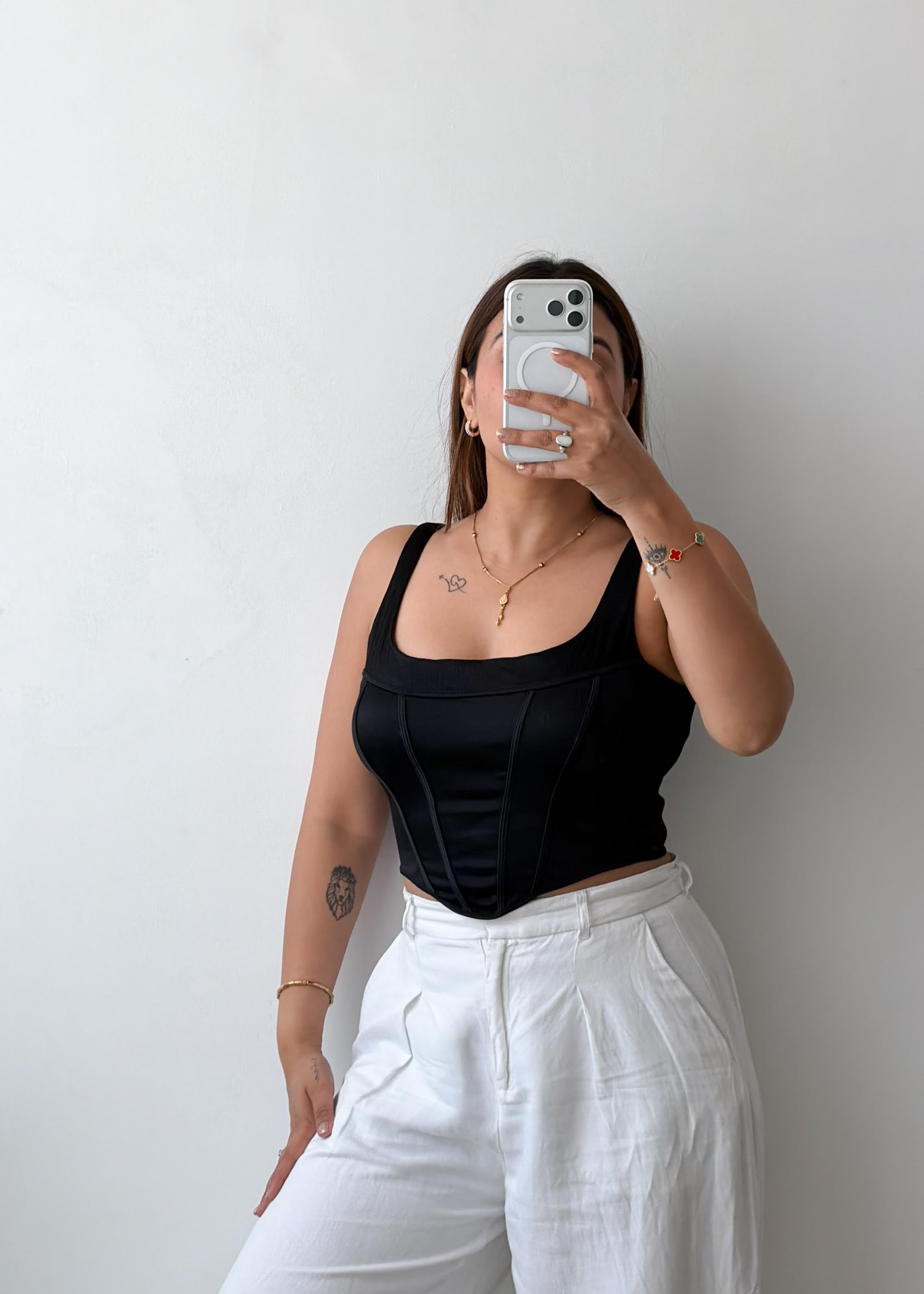Size M Black Corset Crop Top