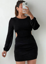 Size S-M Black Cut-Out Mini Dress