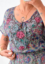 Size S-M Multicolor Paisley Peplum Top