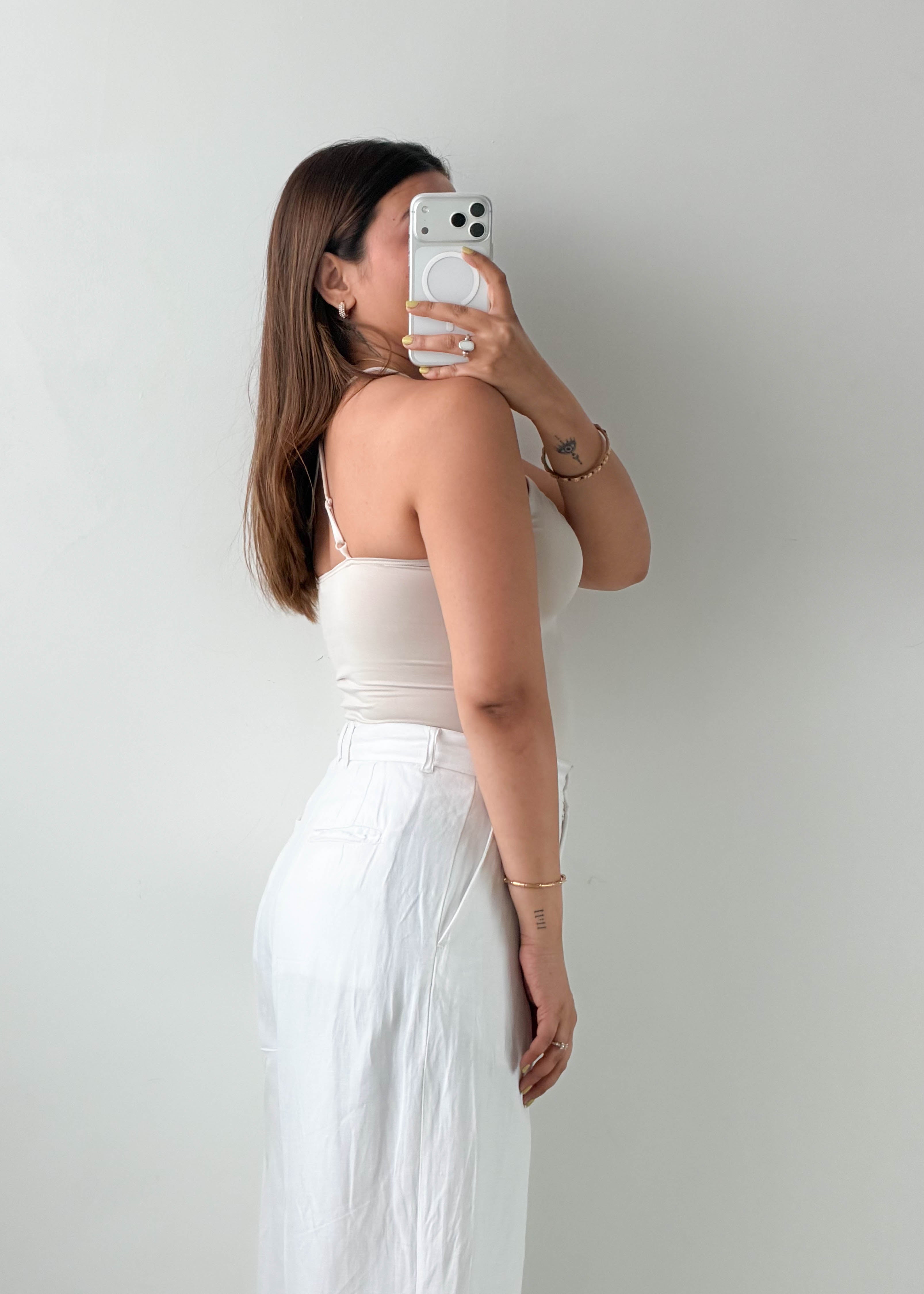 Size XS-S Beige Halter Neck Bodysuit