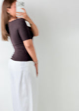 Size XS-S Dark Brown Wrap Top