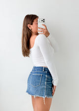 Size XS-S White Square Neck Top