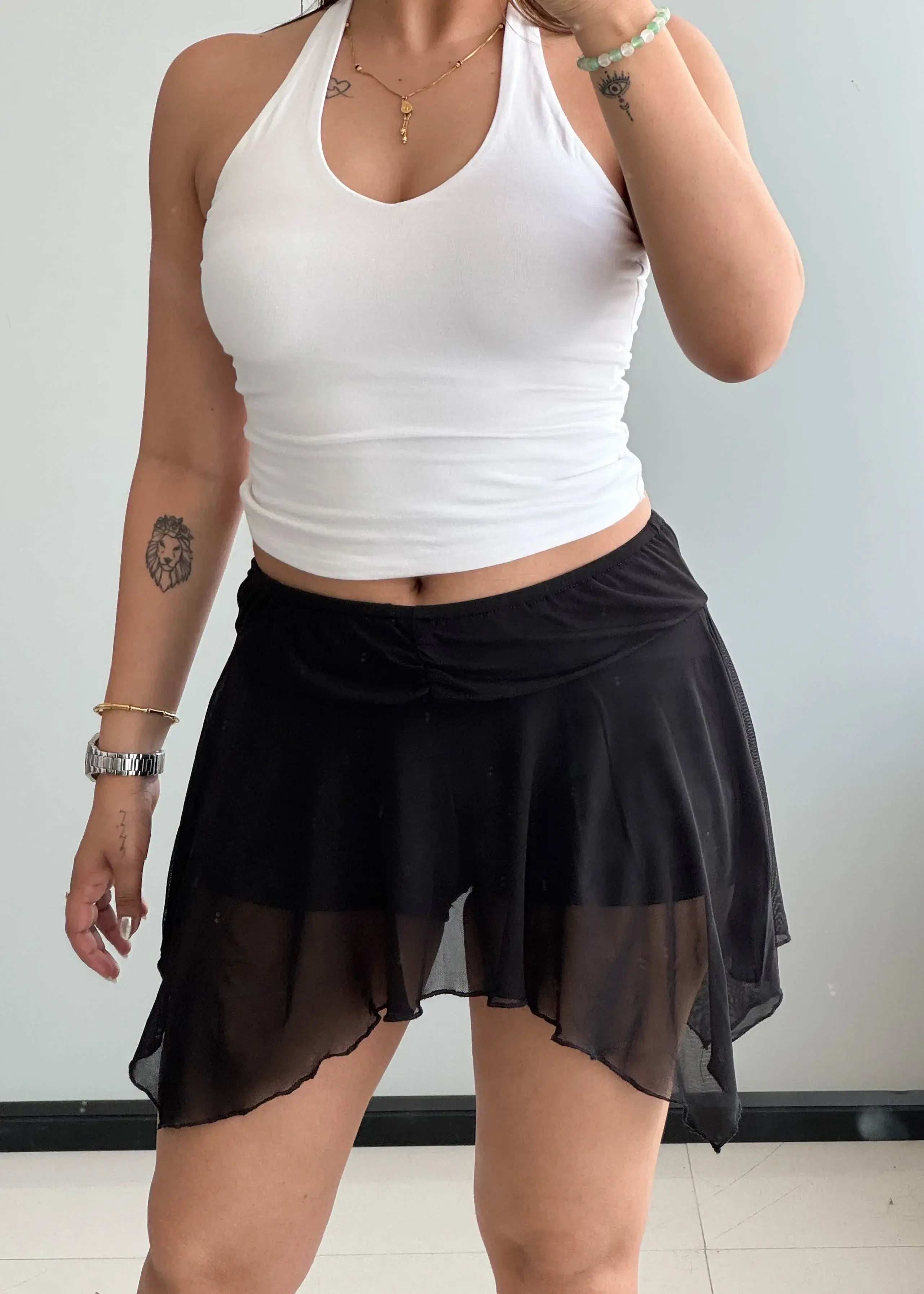 Waist : 28-30, Mesh with Lining mini Skirt. - Closet by Payal