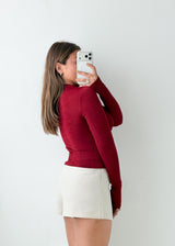 Size S-M Burgundy Draped Top