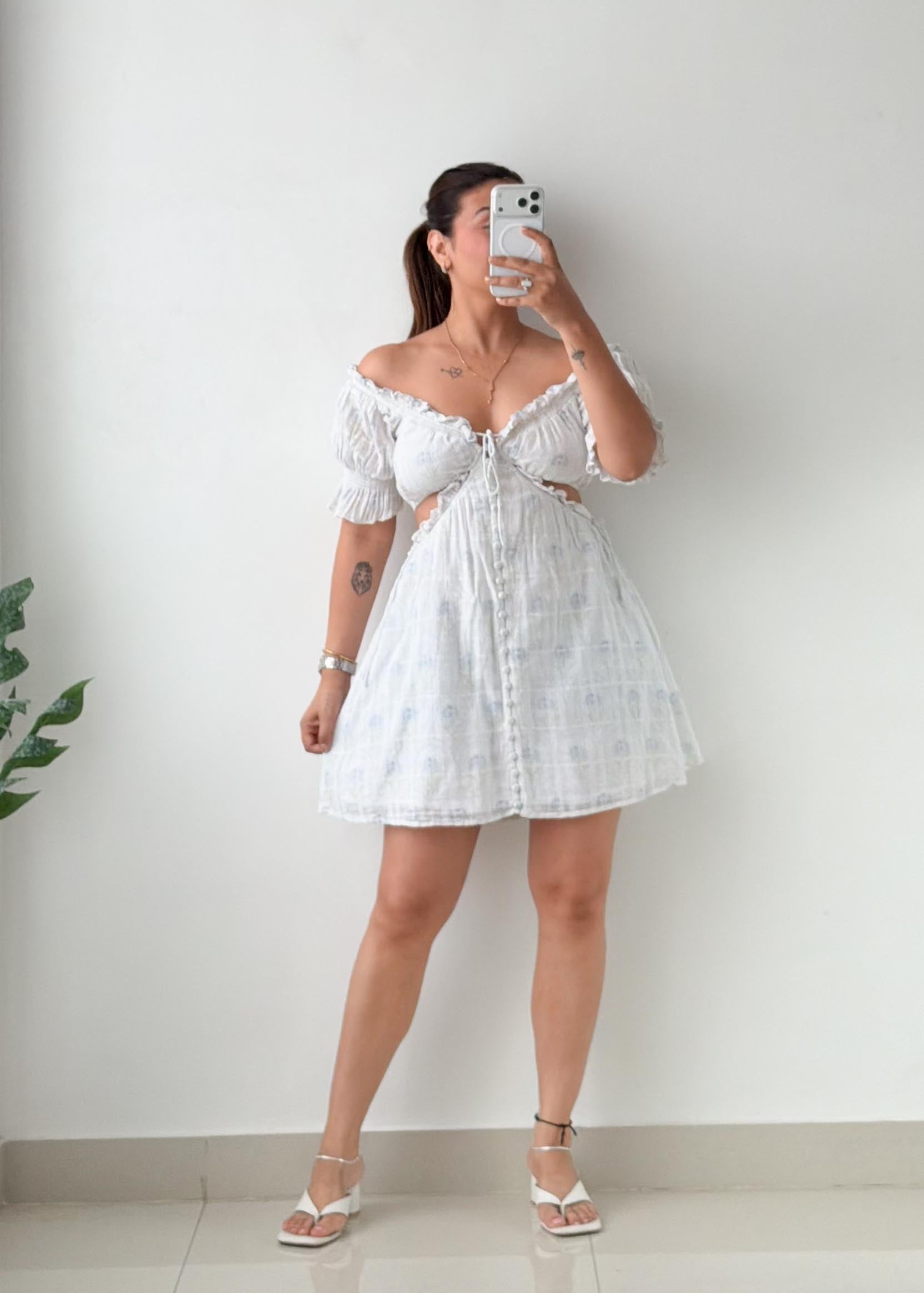 Size XS-S White Off-Shoulder Mini Dress