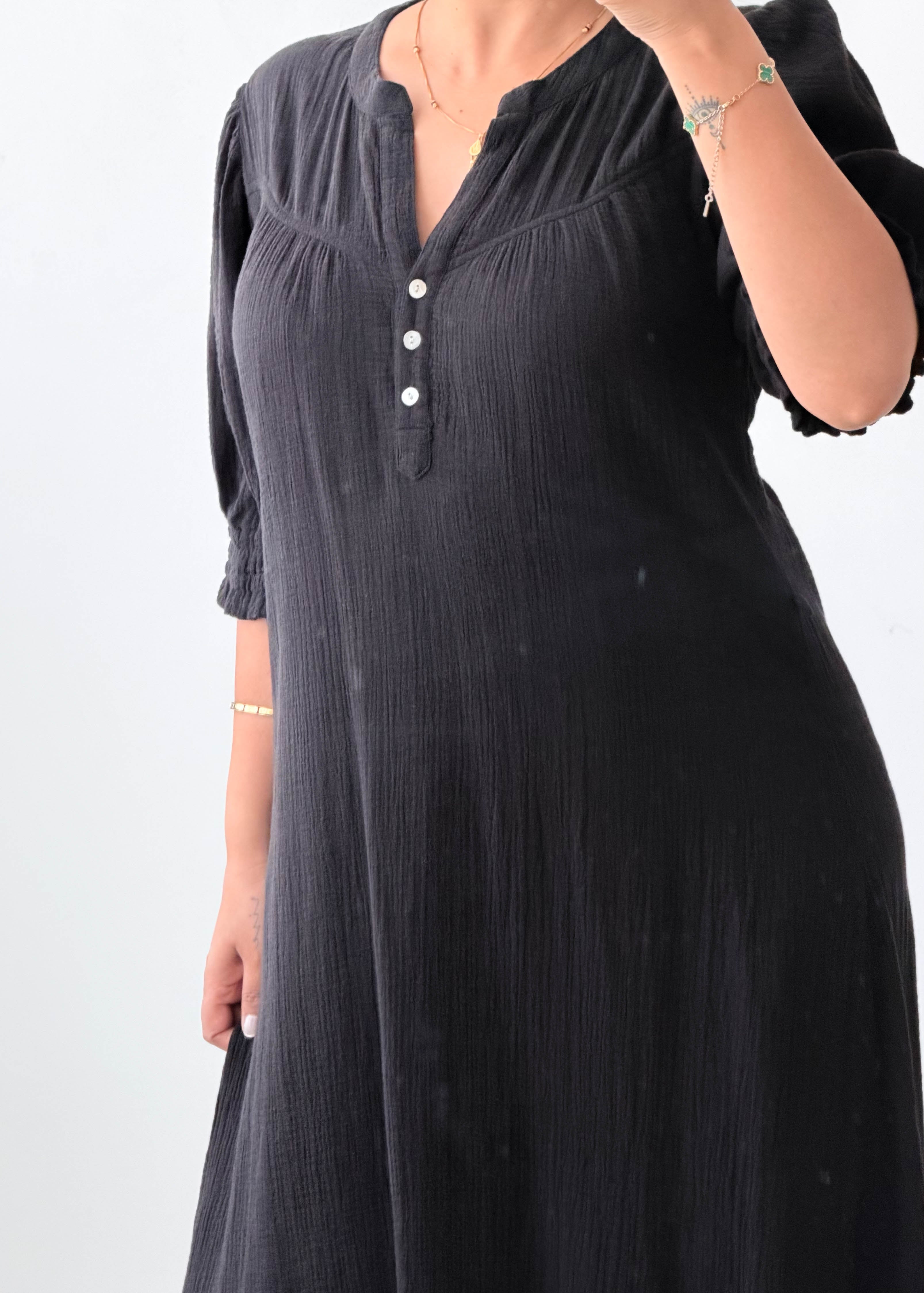 Size S-M Black Tiered Maxi Dress