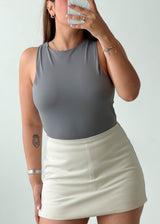 Size M Grey High-Neck Bodysuit