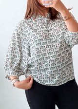Size S-M White Printed Top