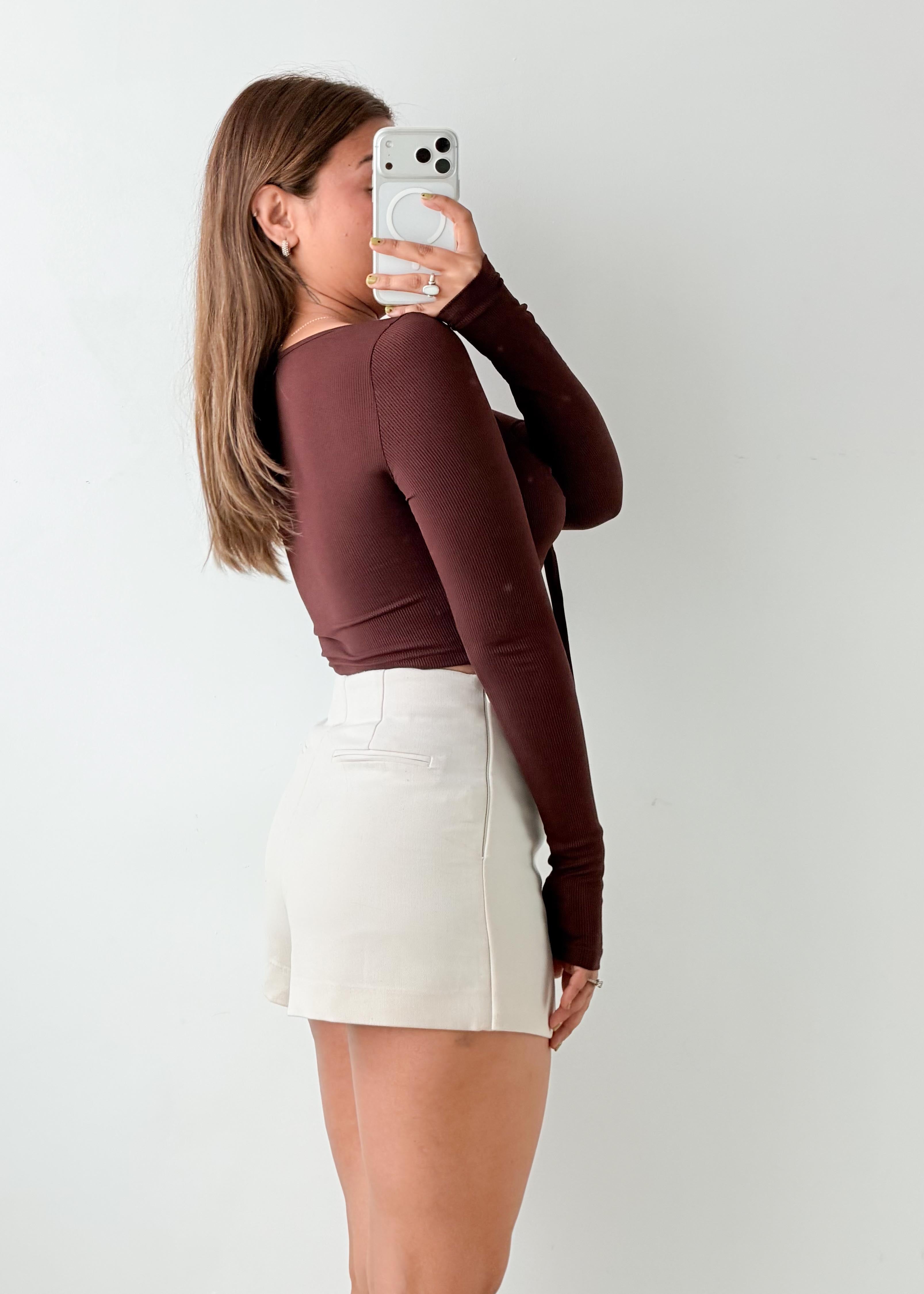 Size S-M Burgundy Ruched Tie-Up Top