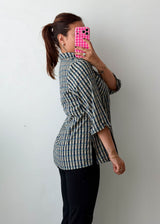 Size S-M Blue Checkered Shirt Top