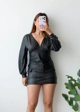 Size M-L, Black Leather Top