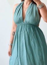 Size XS-S Teal Halter Neck Mini Dress