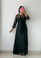 Size M & L Emerald Green Lace Maxi Dress