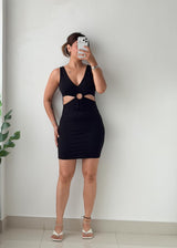 Size XS-S Black Cutout Bodycon Mini Dress