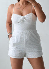Size XS-S White Tie-Front Romper