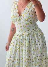 Size M-L White Floral Maxi Dress