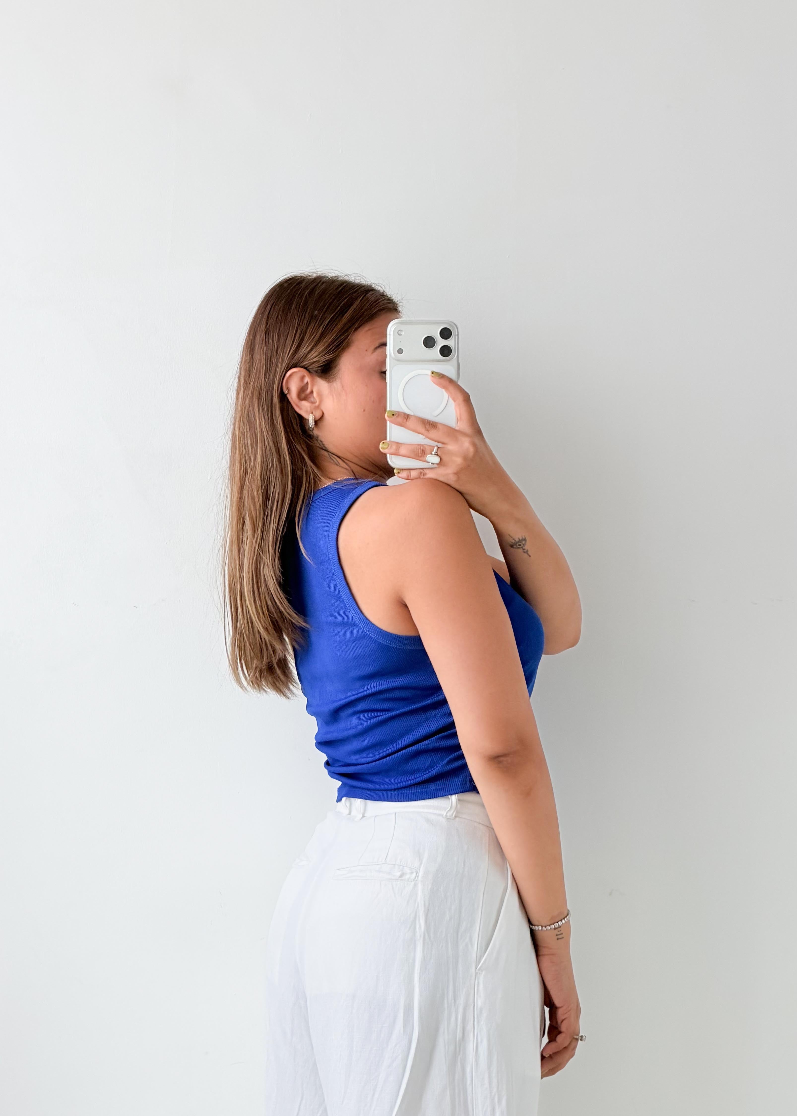 Size M-L Royal Blue Sleeveless Tank Top