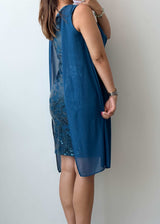 S-M Teal Layered Sequin Mini Dress