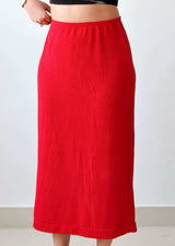 Waist 32-34 Red Midi Skirt