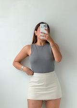 Size M Grey High-Neck Bodysuit