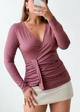 Size M-L Mauve Wrap Top