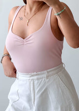 Size XL Nude Pink Ruched Bodysuit