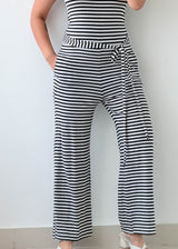 Size S-M Black & White Striped Jumpsuit