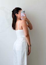 Size S-M White Structured Bodysuit