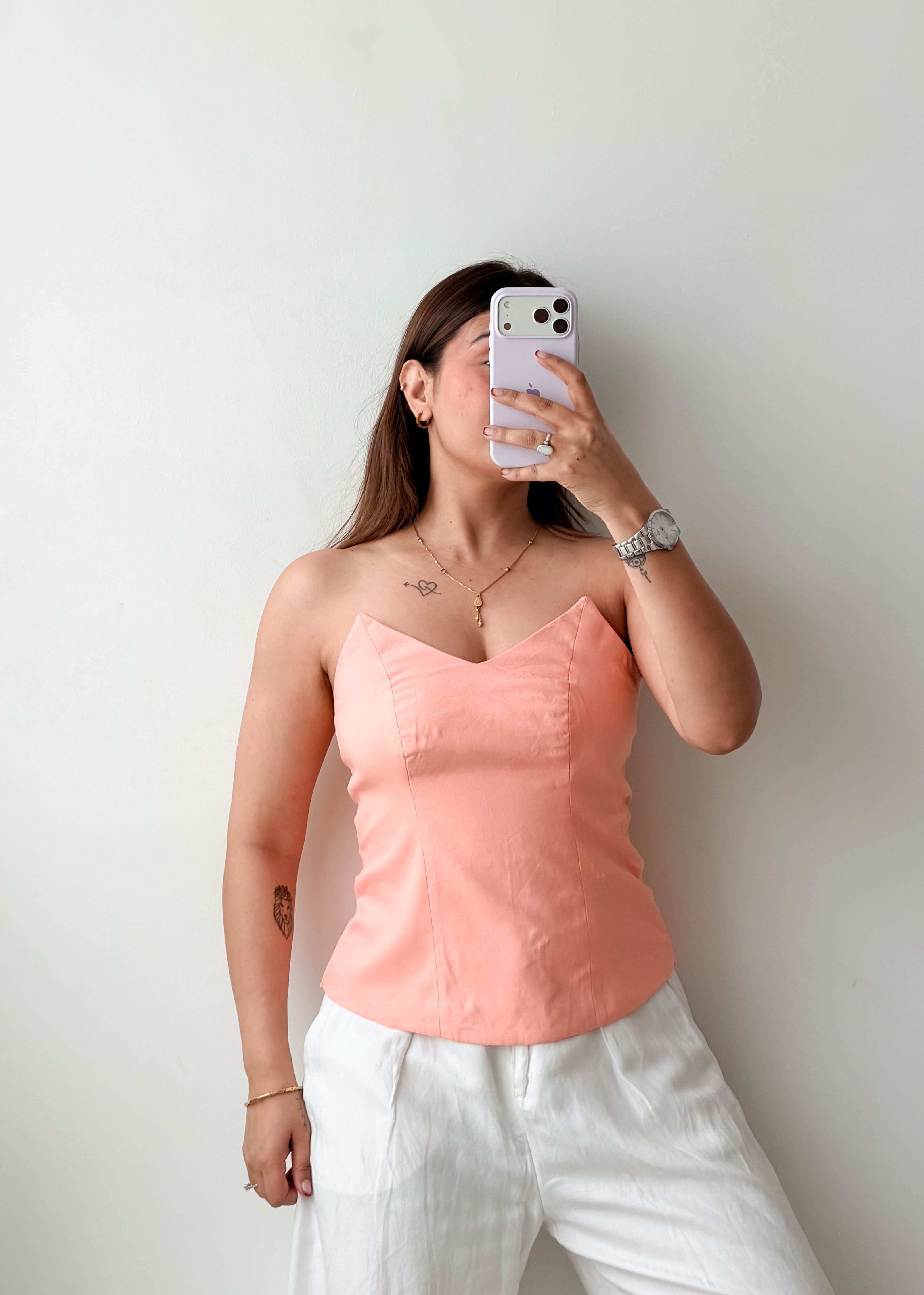 Size S Peach Corset Tube Top
