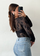 V-Neck Lace Bodysuit