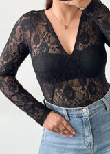 V-Neck Lace Bodysuit