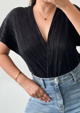 Black Wrap Style Bodysuit