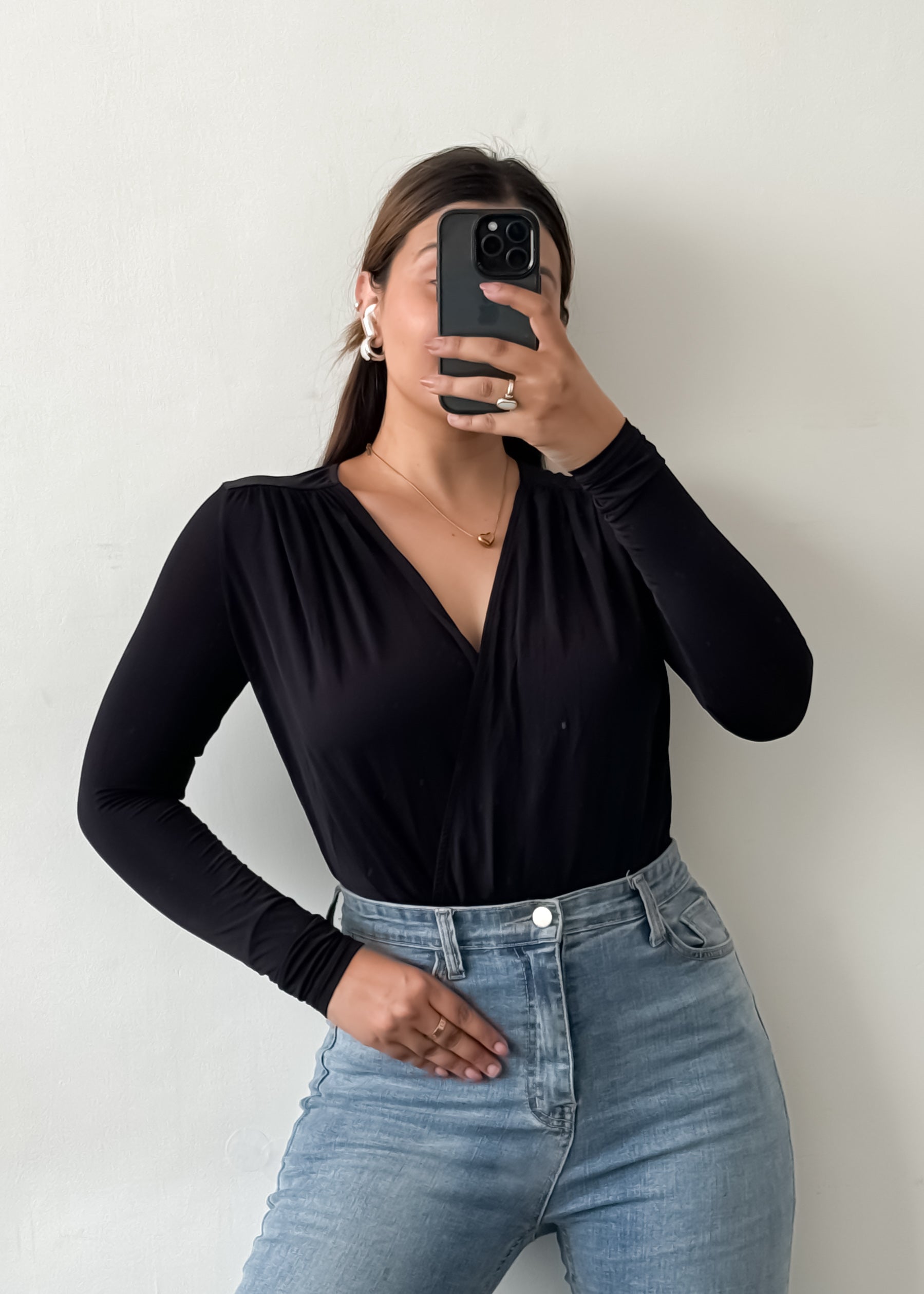 Black Wrap style Bodysuit