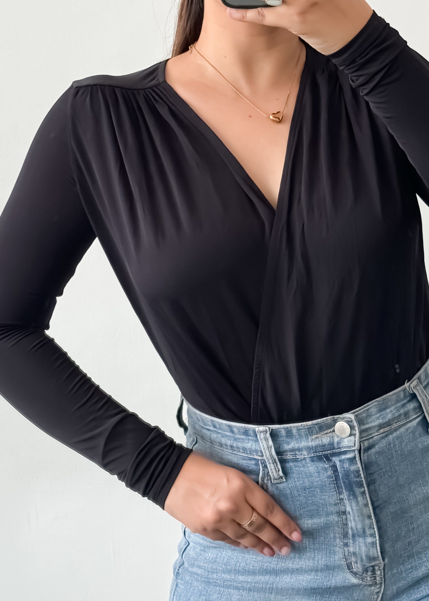 Black Wrap style Bodysuit