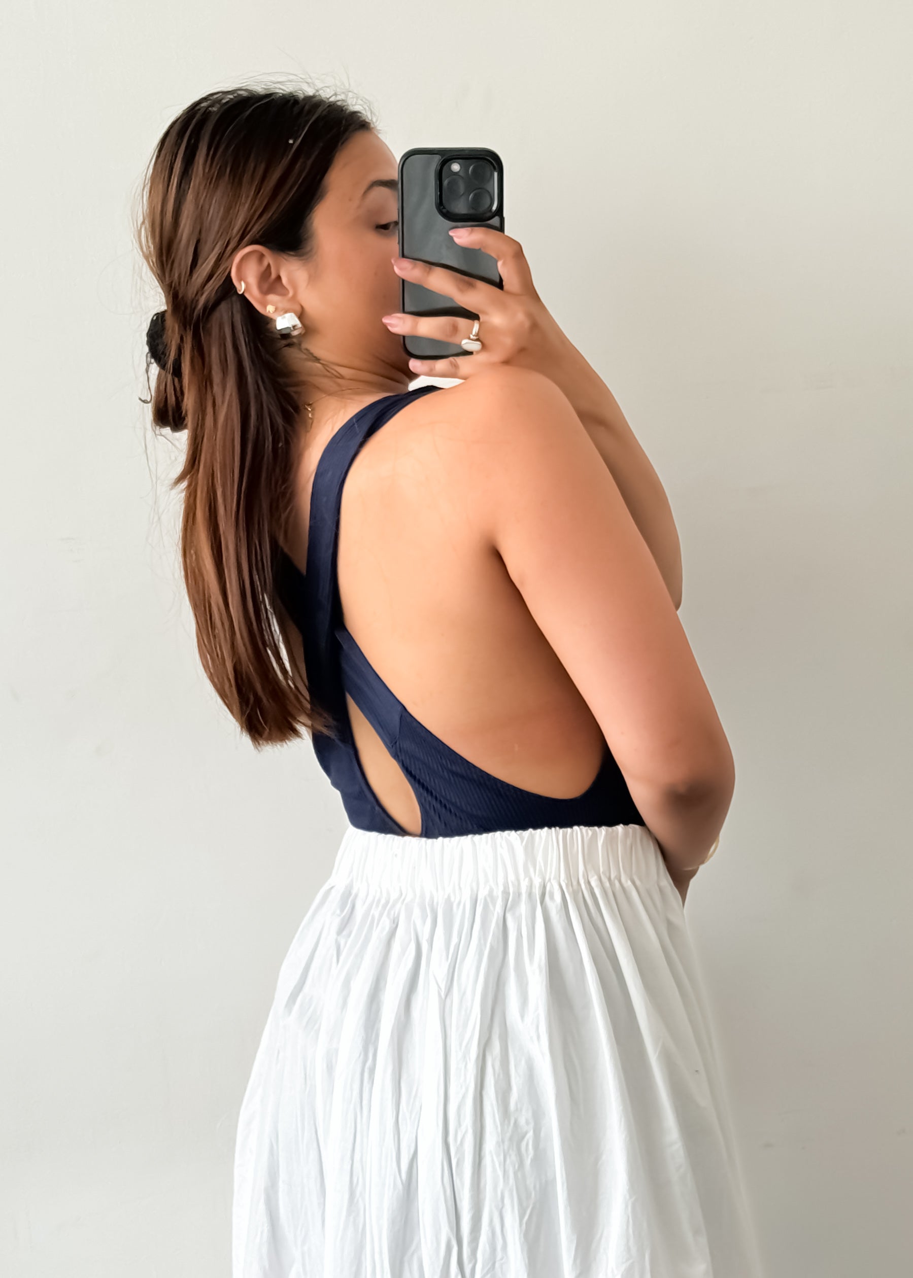 Pretty Blue Backless Bodysuit