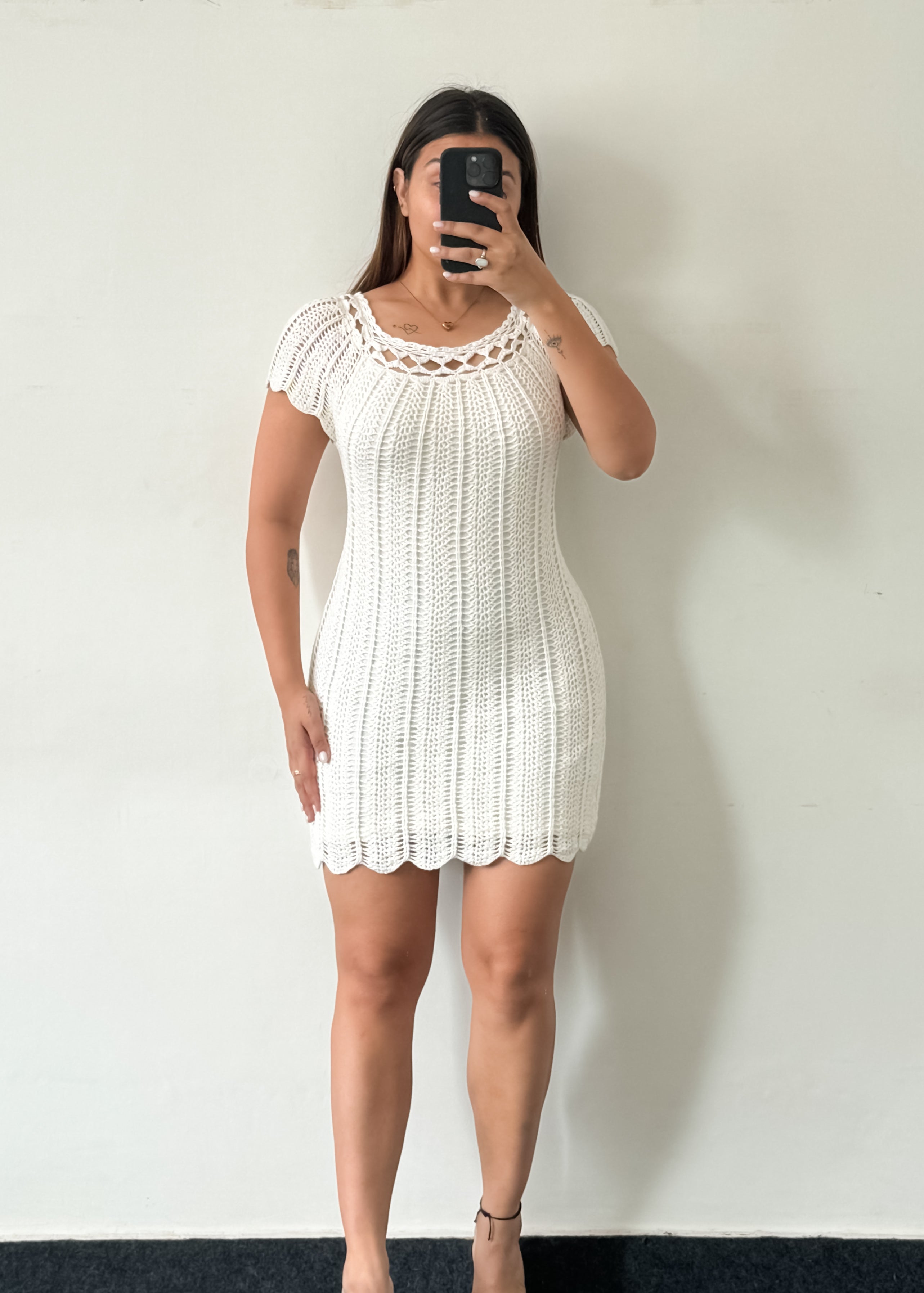 WHITE CROCHET, S-M