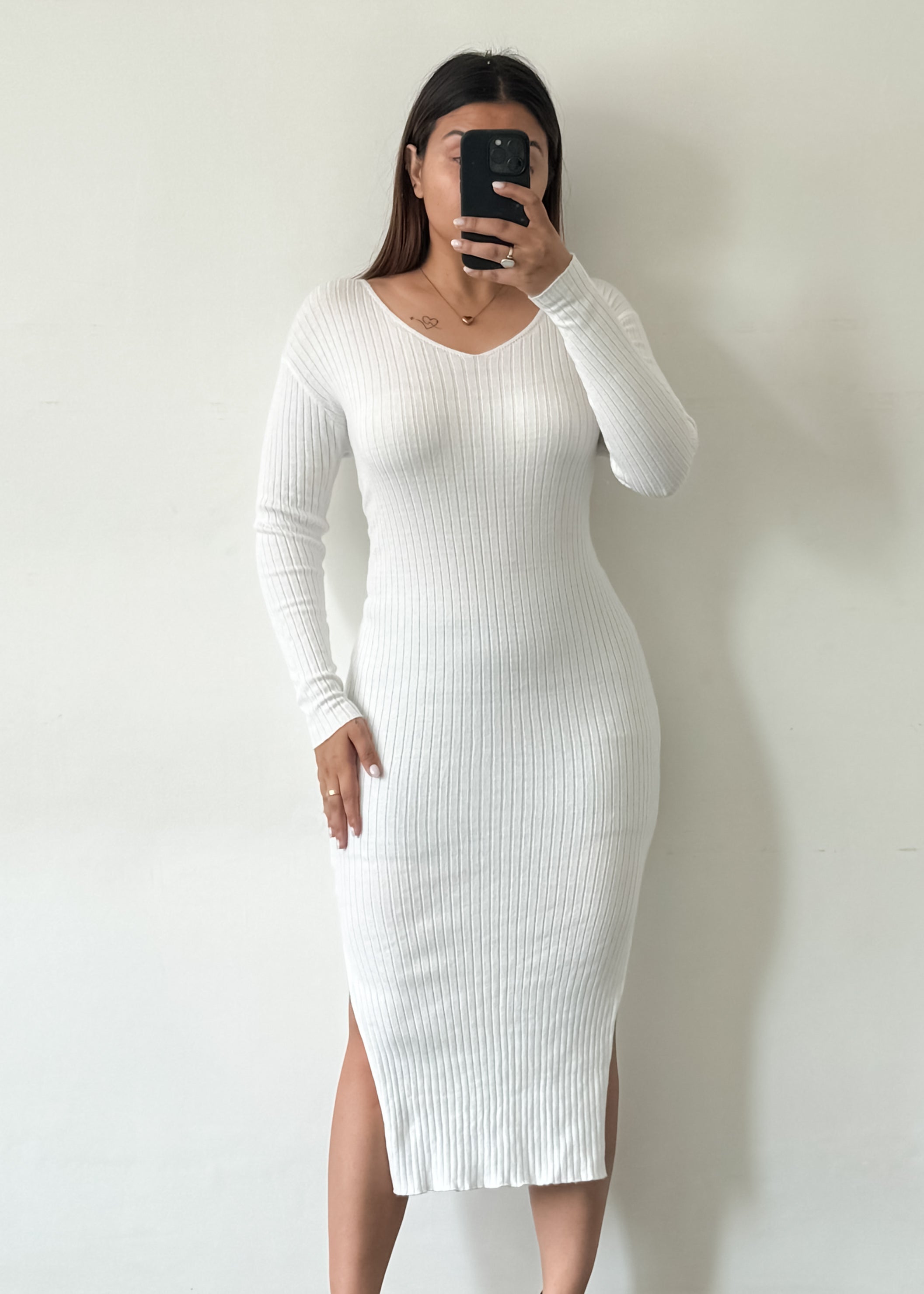 WHITE RIBBED, L-XL