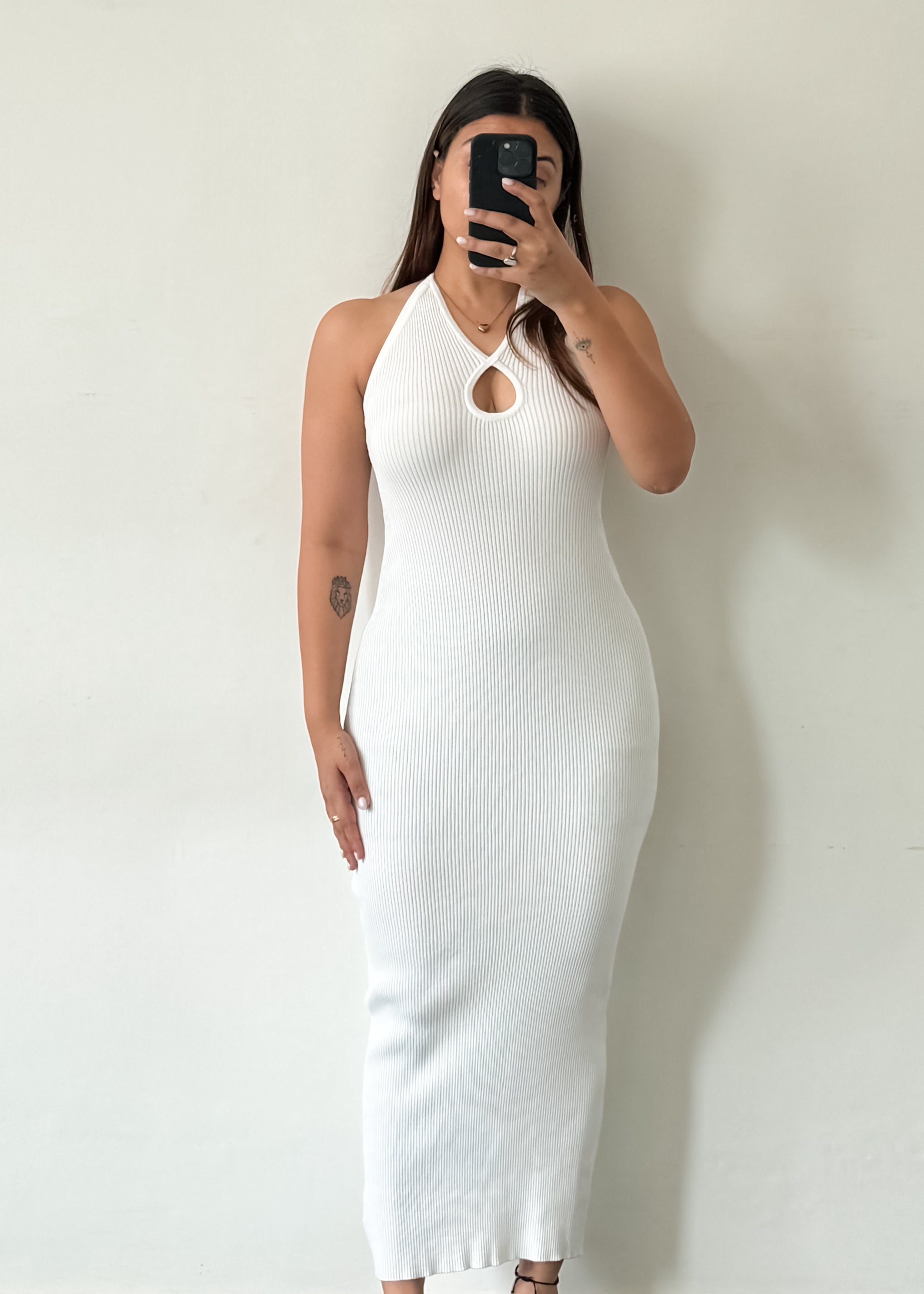 WHITE BODYCON, S-M