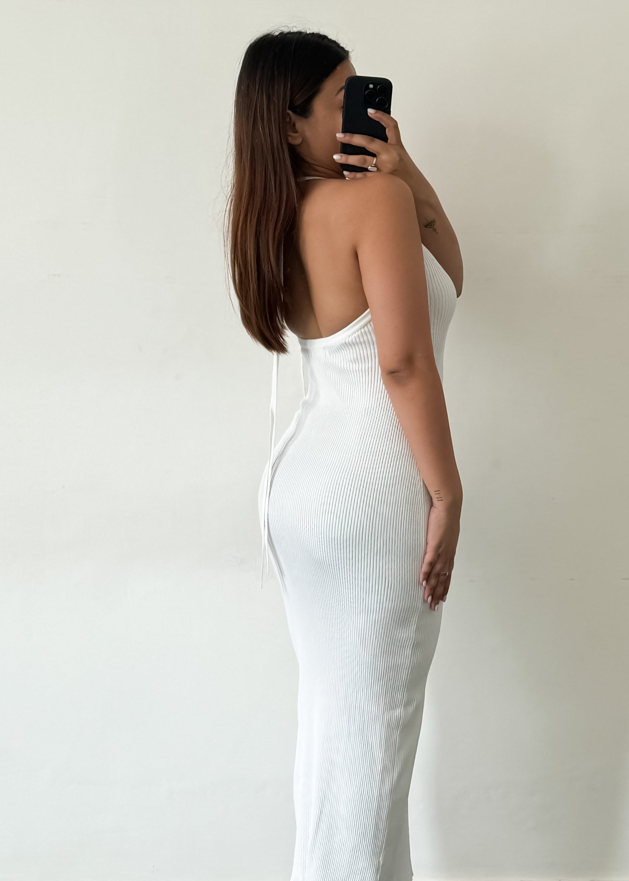 WHITE BODYCON, S-M