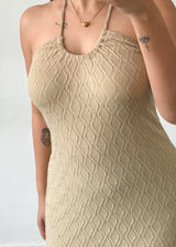 BEIGE HALTER NECK, S-M