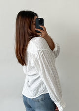 White Chikankari Frill Top