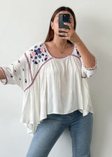 White Embroidered Top