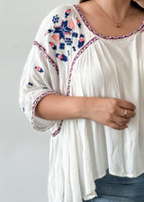 White Embroidered Top