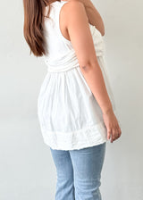 White Cotton Bow Top