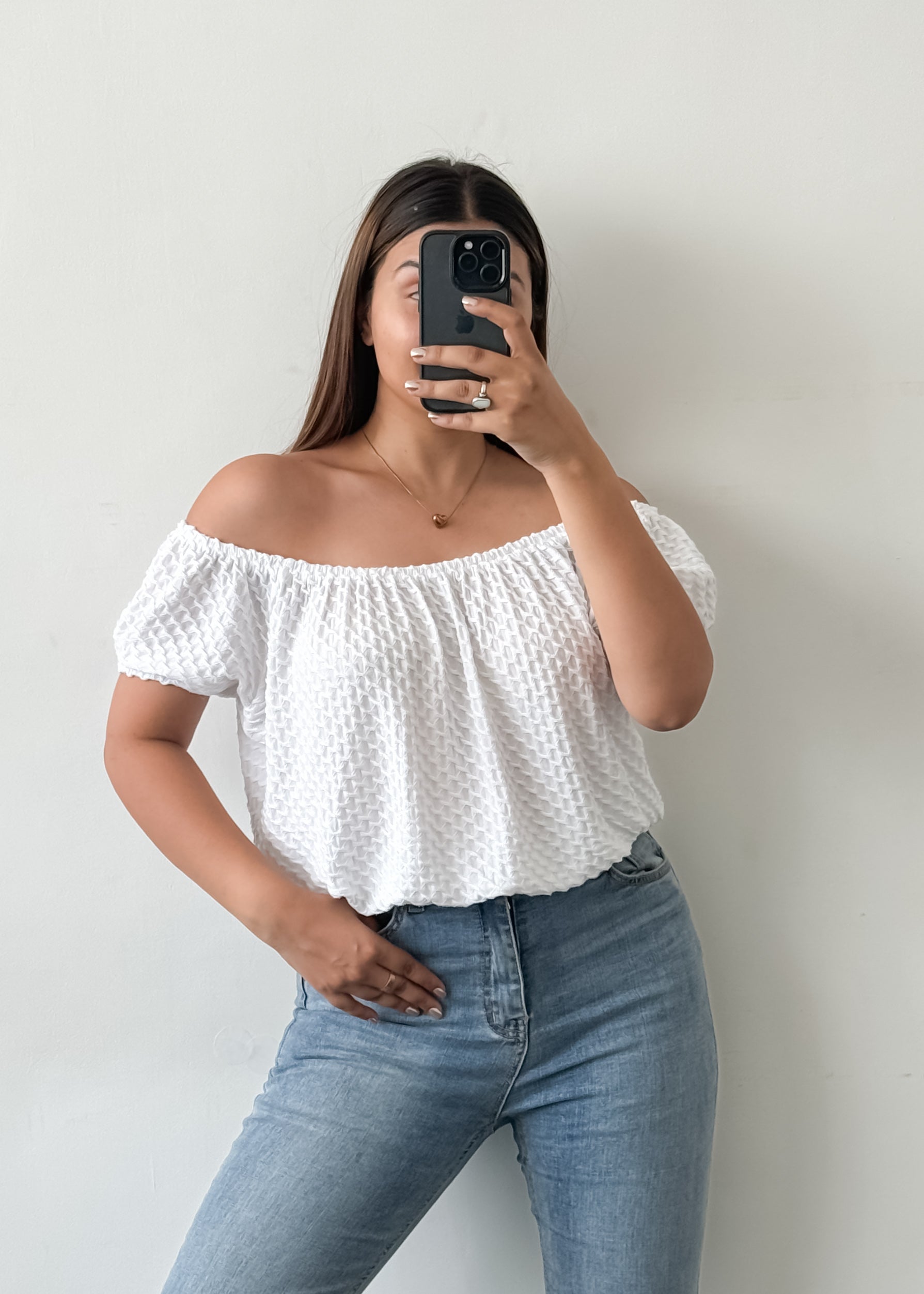 White Off Shoulder Top