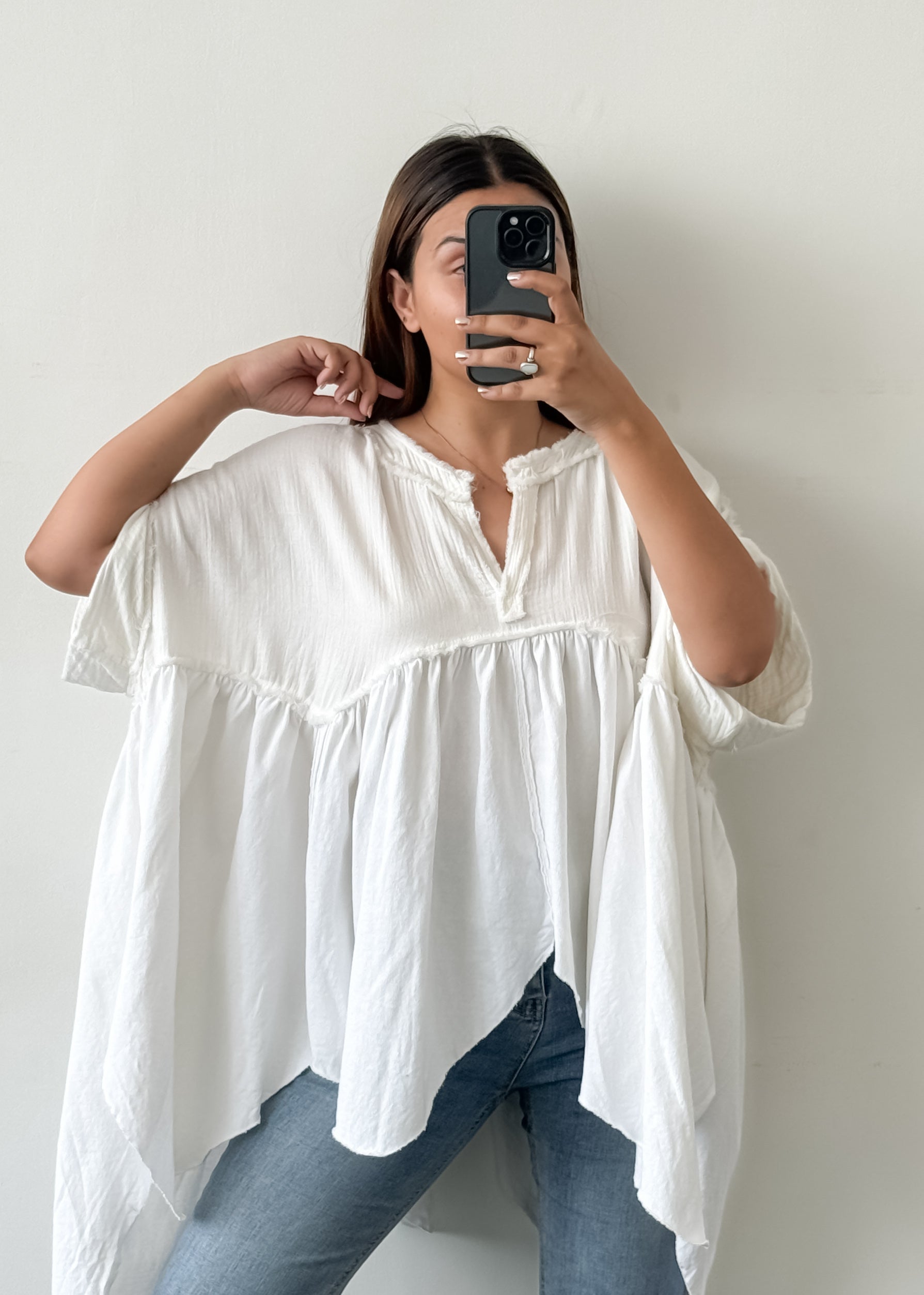 White Free Size Statement Top