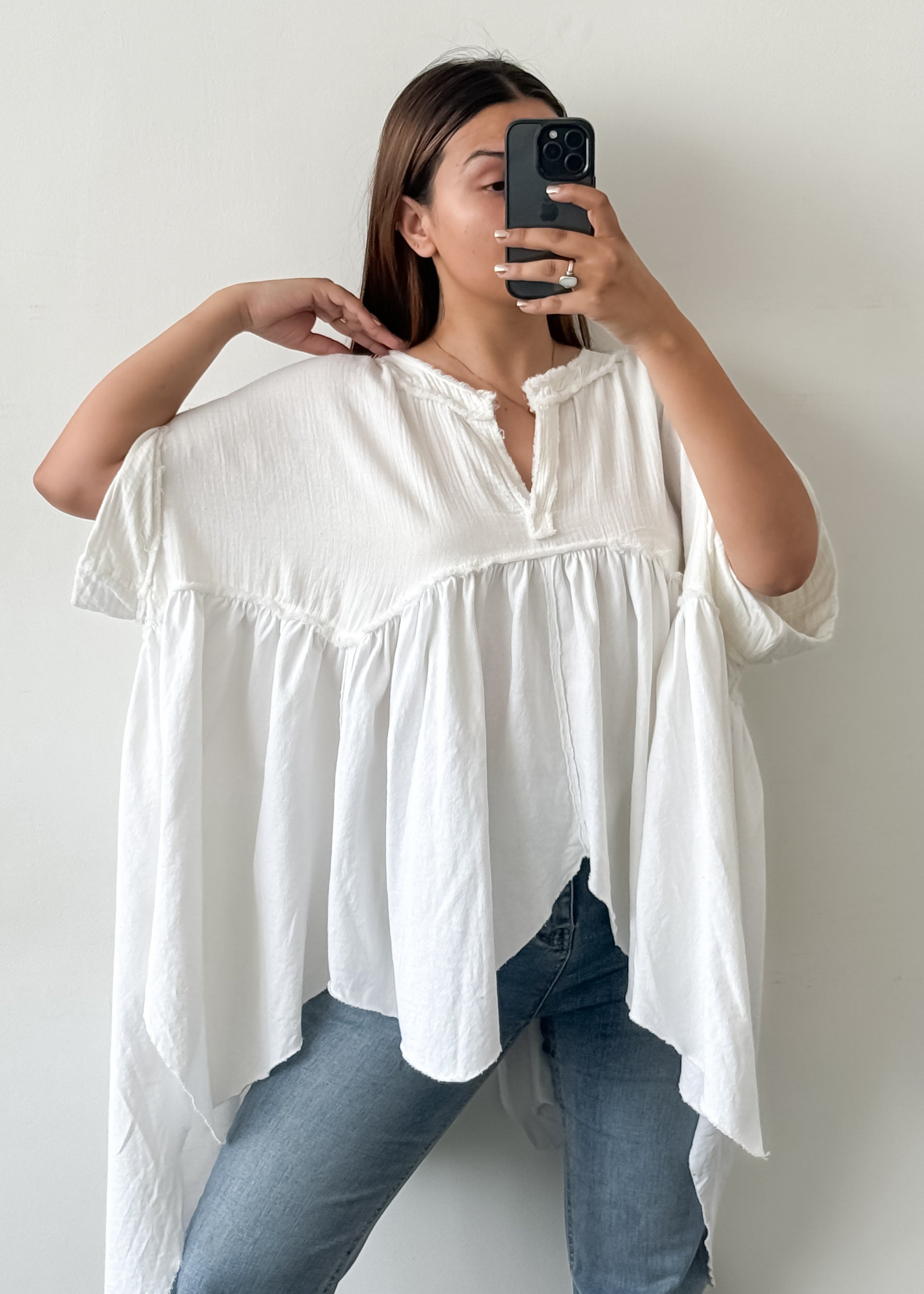 White Free Size Statement Top