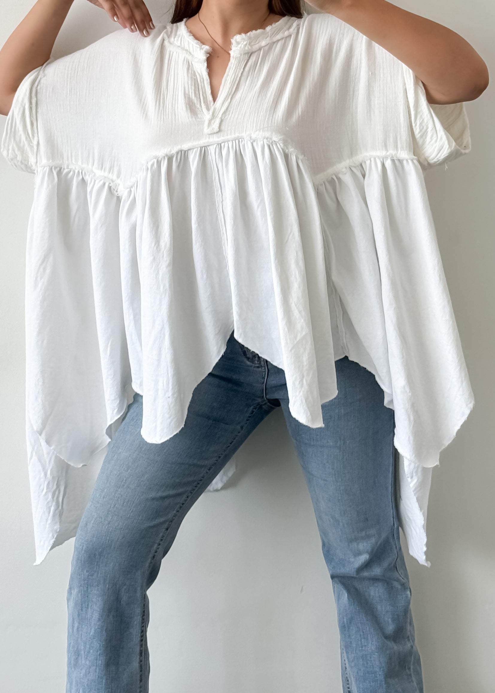 White Free Size Statement Top