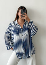 Blue & White Striped Top