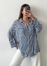 Blue & White Striped Top